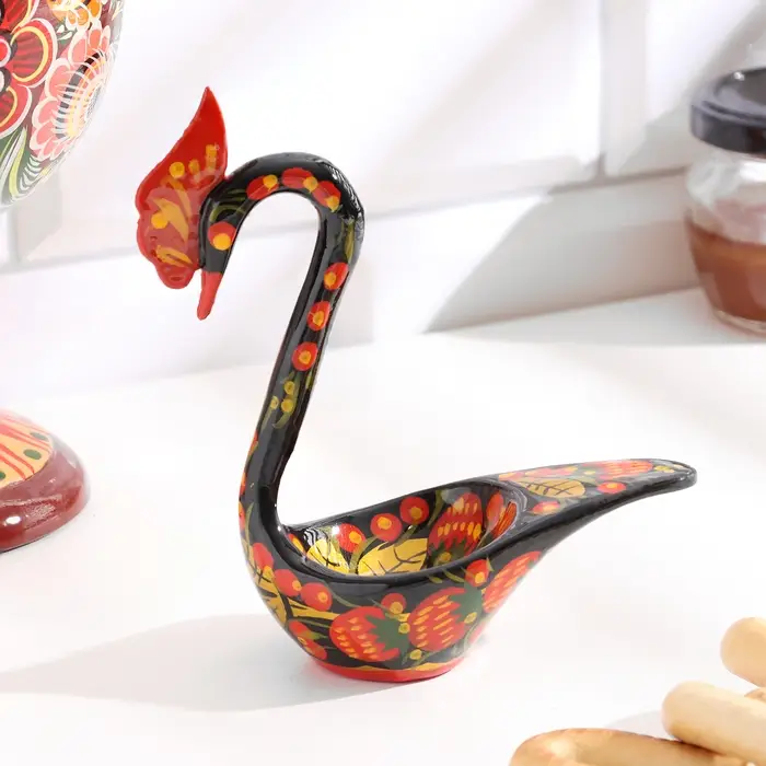 Конфетница дерево &laquo;Лебедь&raquo;,14&times;11&times;7 см, хохлома