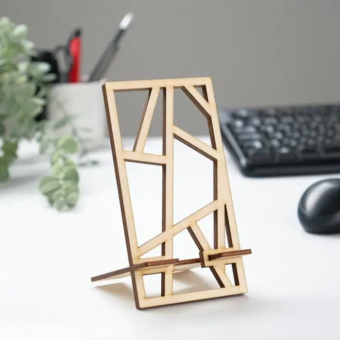 Подставка под телефон «Линии», 15×8 см, дерево