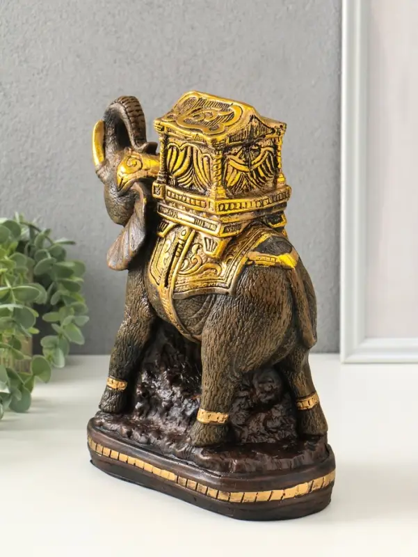 Копилка для денег &laquo;Слон Богатство&raquo;, гипс под золото, 32&times;21&times;15 см