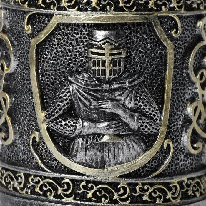 Кружка средневековая &laquo;Рыцарь&raquo;, 400 мл, нержавеющая сталь, серебристая