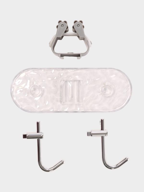 Держатель для швабр настенный самоклеящийся, прозрачная основа, 16х6х6 см Держатель для швабр настенный самоклеящийся, прозрачная основа, 16х6х6 см