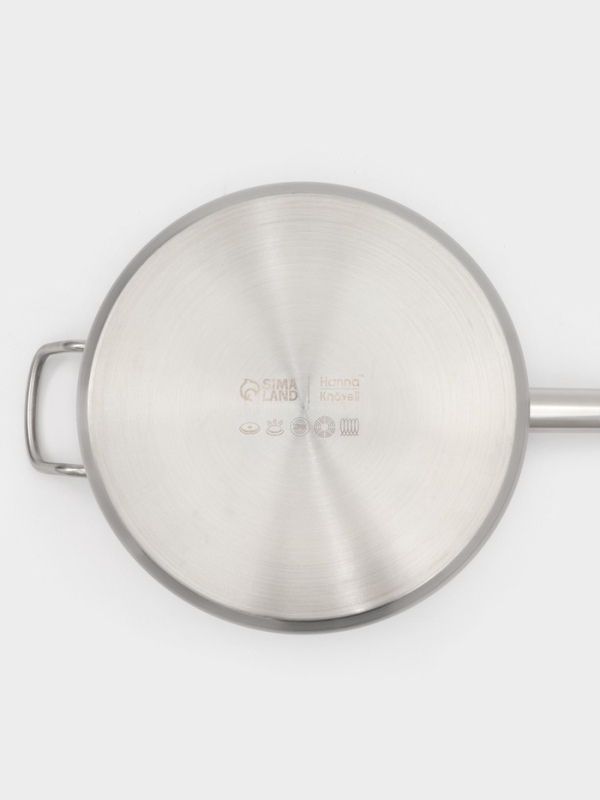 Ковш 9,8 л, d=28, h=16 см, с крышкой, толщина стенки 0,8 мм, индукция, две ручки Ковш 9,8 л, d=28, h=16 см, с крышкой, толщина стенки 0,8 мм, индукция, две ручки