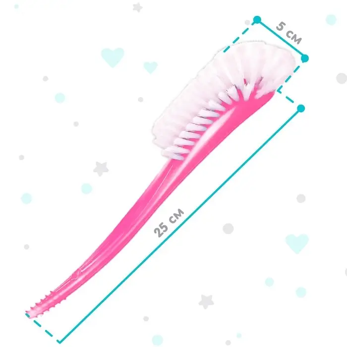 Ёршик для бутылочек и сосок Крошка Я, 25&times;9 см, розовый