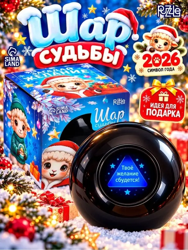 Шар желаний Puzzle &laquo;Загадай желание с Овечкой&raquo;, 7 см