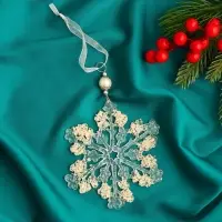 Ёлочная игрушка &laquo;Зимнее волшебство. Снежинка ажурная&raquo;, d=12 см, прозрачный, МИКС