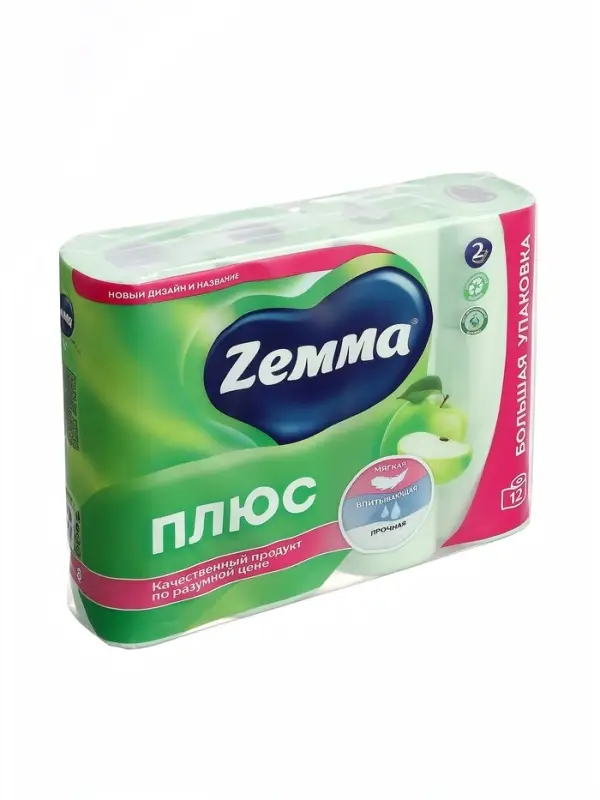 Туалетная бумага ZEMMA ПЛЮС ЯБЛОКО 2сл 12 рул