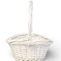 Корзина плетёная для хранения Folia, с ручкой, белая, набор 3 шт.