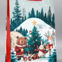 Пакет подарочный новогодний ламинированный, &laquo;Подготовка к Новому Году&raquo; , 33&times;10&times;42.5 см