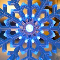 Подвеска светодиодная &laquo;Снежинка&raquo; 14 см, 1 LED, от батареек LR41&times;3, свечение синее/красное