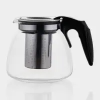 Чайник стеклянный заварочный &laquo;Джулиан&raquo;, 900 мл, с металлическим ситом, цвет чёрный