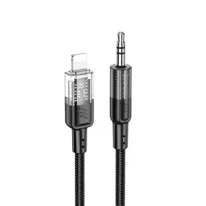 Кабель AUX на Lightning 1.2M UPA27 HOCO черный