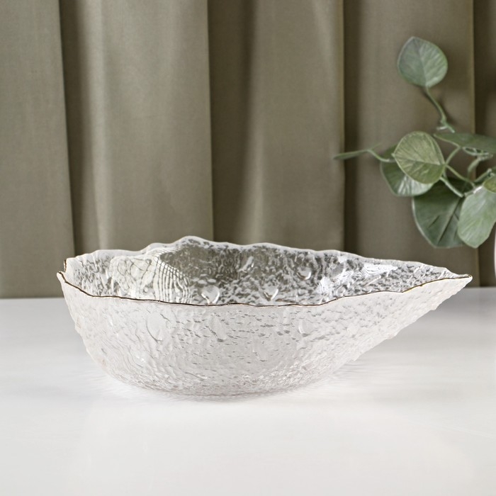 Салатник стеклянный фигурный «Ракушка», 930 мл, 23,5×17,5×7 см Салатник стеклянный фигурный «Ракушка», 930 мл, 23,5×17,5×7 см