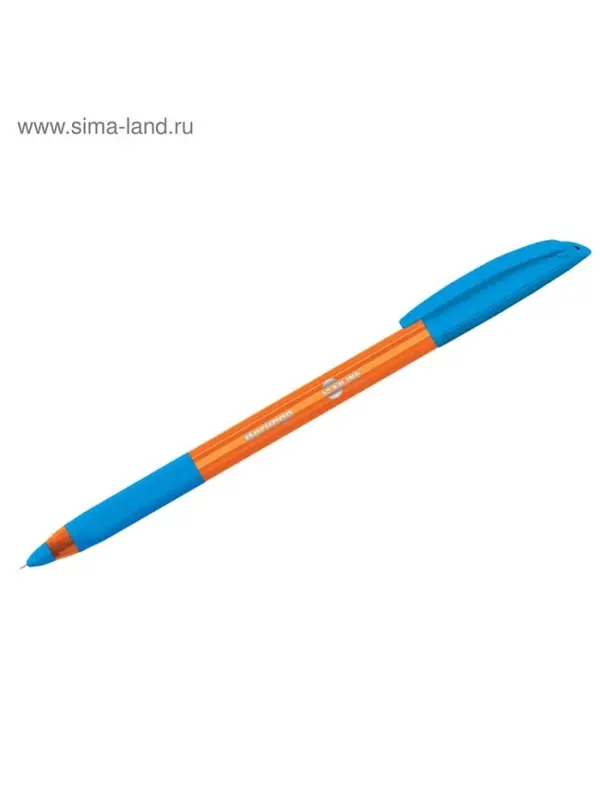 Ручка шариковая Berlingo. Skyline, светло-синий стержень, игольчатый узел 0.7 мм, резиновый упор