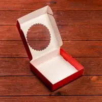 Подарочная коробка сборная с окном «Новогодняя абстракция», 11.5×11.5×3 см