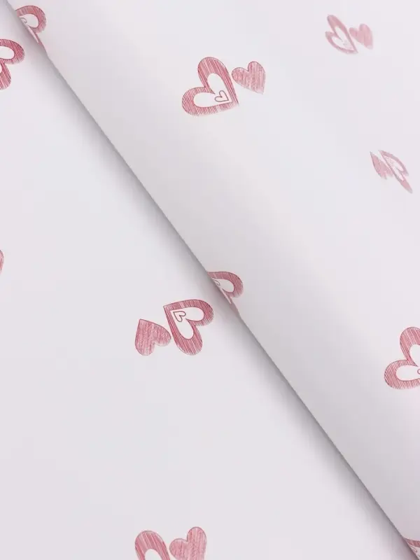 Пленка флористическая для цветов, &laquo;Двойные сердца&raquo;, красная, 57&times;57 см