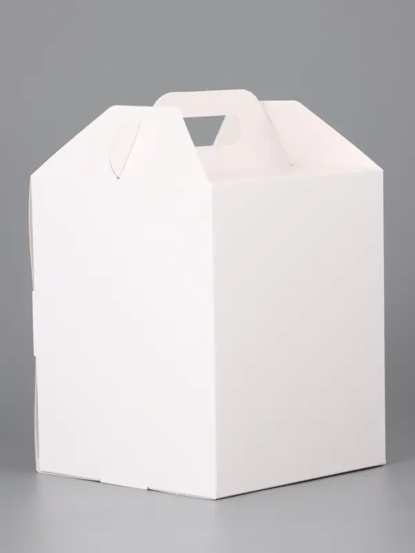 Коробка подарочная пасхальная с окном, белая, 15×15×18 см