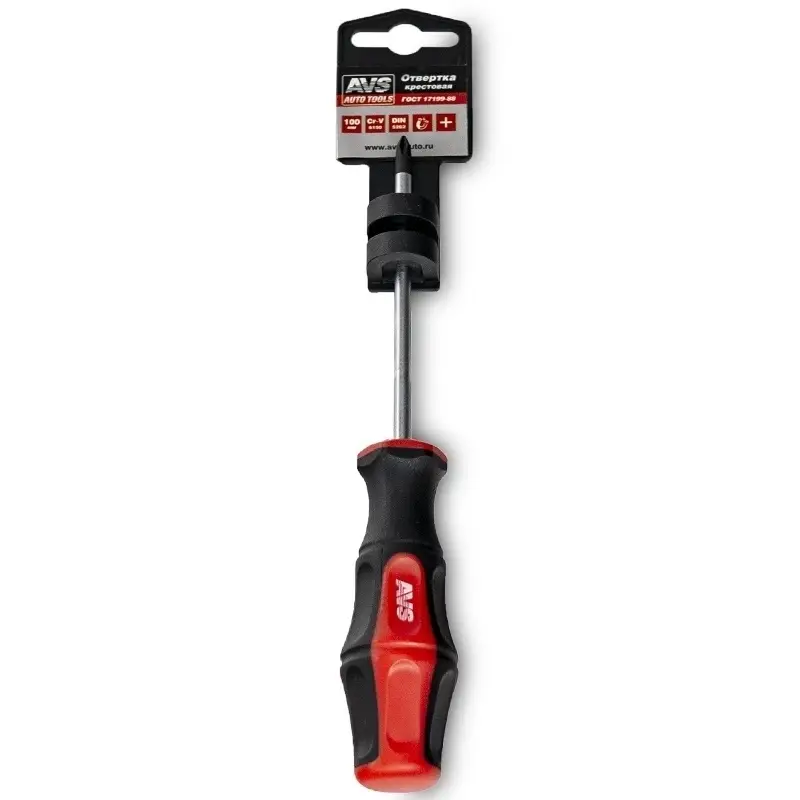 Отвертка крестовая (PH1x100 мм) "PRO" AVS OKP1100