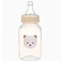 Бутылочка для кормления Bear 150 мл, цилиндр, бежевый Mum&Baby