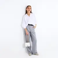 Сумка женская мессенджер на клапане, 18&times;7&times;13 см, со стёжкой, белая