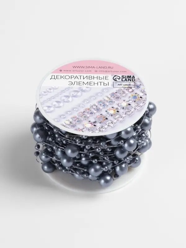 Жемчуг на леске, 3/8 мм, 9&plusmn;0.5 м, серый