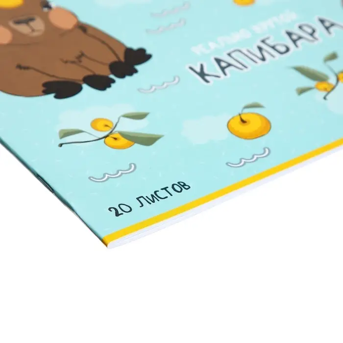 Альбом для рисования Hatber &laquo;Реально крутой Капибара&raquo; А4, 20 листов, на скобе, обложка из мелованного картона, блок офсет, МИКС