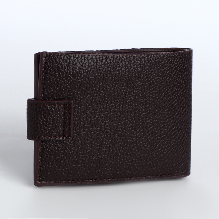 Портмоне мужское на кнопке, отдел для карт, монет, цвет коричневый Портмоне мужское на кнопке, отдел для карт, монет, цвет коричневый