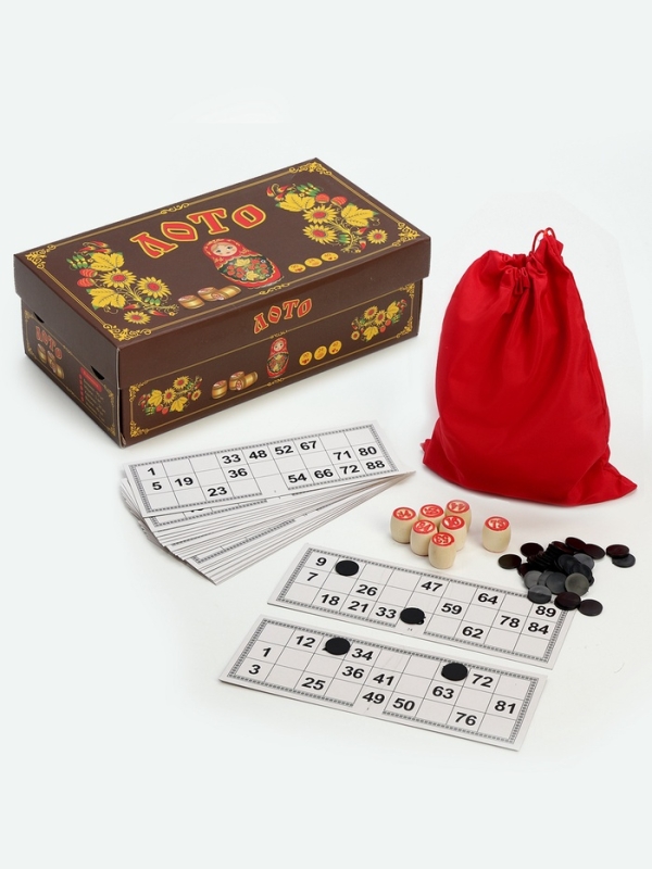 Русское лото настольная игра  Русское лото настольная игра "Матрешка", бочонок 2.7 х 2.1 см, 24 карточки 21.4 х 7.9 см