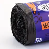 Мешки для мусора 160 л ПНД, 20 мкм, 10 шт. в рулоне, чёрные