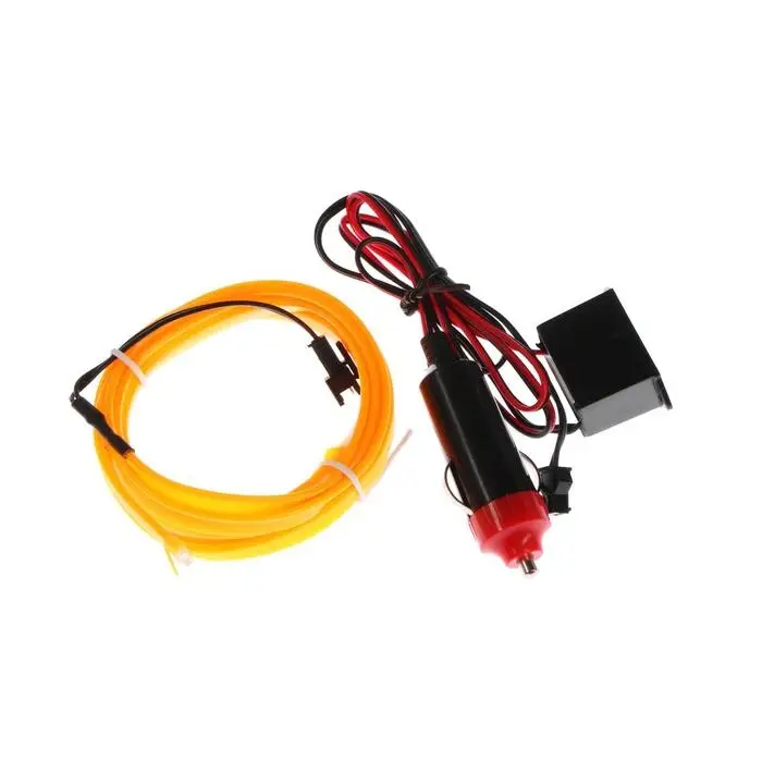 Неоновая нить Cartage для подсветки салона, адаптер питания 12 В, 2 м, желтый Неоновая нить Cartage для подсветки салона, адаптер питания 12 В, 2 м, желтый