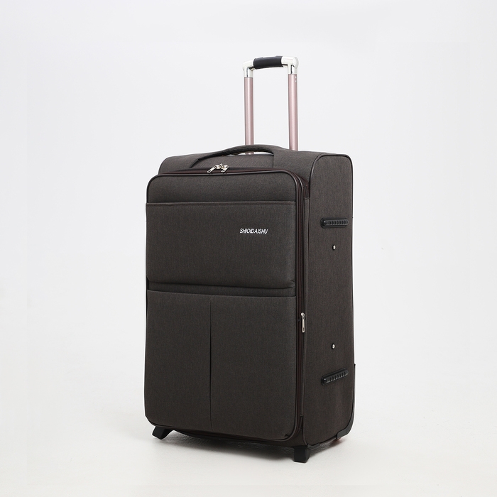 Чемодан большой 95 л (L), отдел на молнии, с расширением, кодовый замок, 3 колеса, 2 наружных кармана, цвет коричневый Чемодан большой 95 л (L), отдел на молнии, с расширением, кодовый замок, 3 колеса, 2 наружных кармана, цвет коричневый