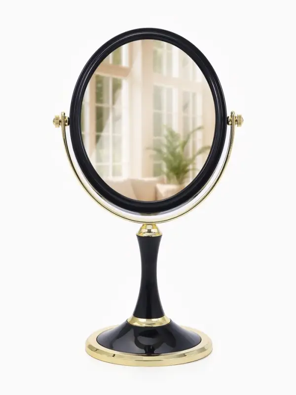 Зеркало настольное, с увеличением х2, двустороннее, на ножке, 17&times;28.5 см, (13.5&times;16.5 см), МИКС
