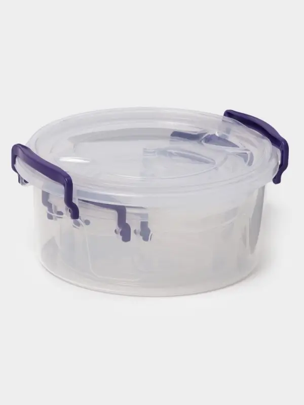 Набор контейнеров пищевых, 3 шт.: 300 мл, 600 мл, 1.2 л, круглые, прозрачные, МИКС