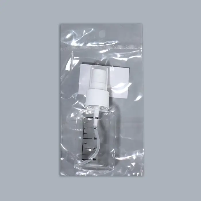 Бутылочка для хранения, с распылителем, со шкалой деления, 50 мл, белая, прозрачная Бутылочка для хранения, с распылителем, со шкалой деления, 50 мл, белая, прозрачная