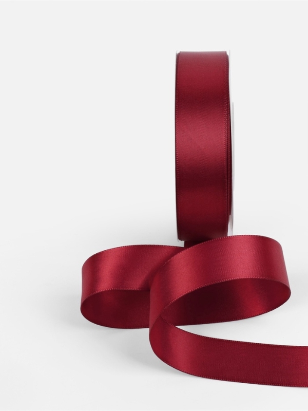 Лента атласная двухсторонняя №0789 25мм*25±1м бордовый TR
