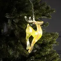 Ёлочная игрушка светодиодная &laquo;Олень&raquo;, 19&times;8 см, 5 LED, от батареек ААх2, свечение тёплое белое