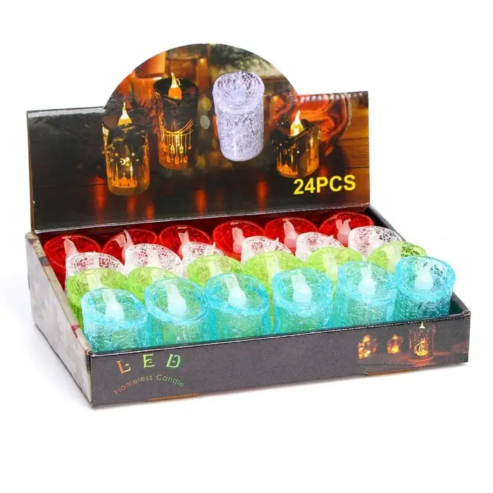 Свеча светодиодная, цвета МИКС