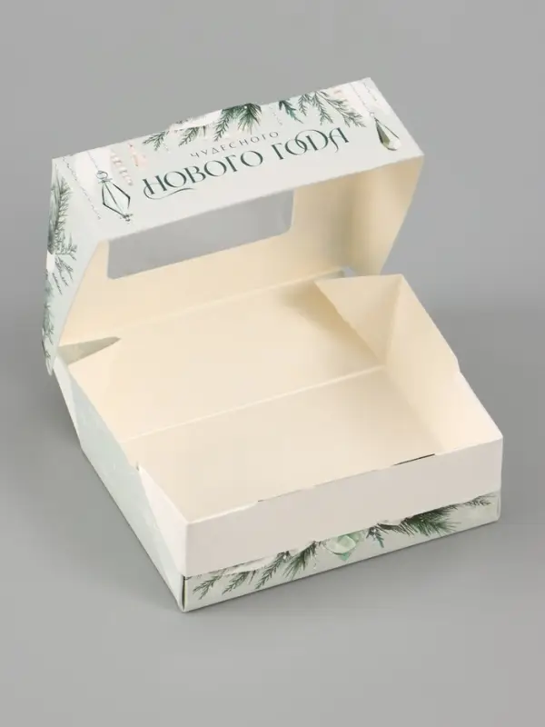 Коробка подарочная новогодняя, складная 10&times;8&times;3.5 см &laquo;Елочный венок&raquo;