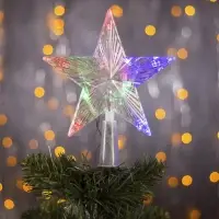 Светодиодная верхушка на ёлку &laquo;Звезда прозрачная&raquo;, 15 см, 10 LED, 220 В, свечение RG/RB