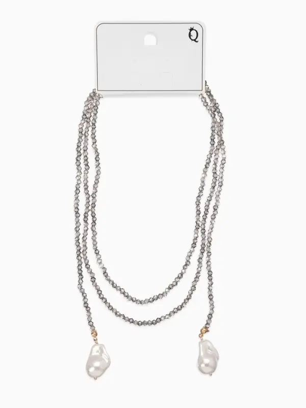 Бусы бисерные с подвесами жемчуг &laquo;Нить стекла&raquo;, L=120 см, №2, серые