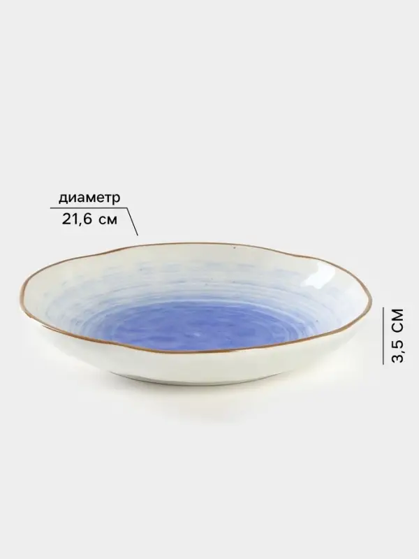 Тарелка глубокая Доляна &laquo;Космос&raquo;, 550 мл, d=21.5 см, фарфор, белая, синяя