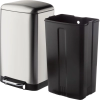 Ведро мусорное с педалью и доводчиком Luscan 30л,матов., прямоуг,нерж сталь