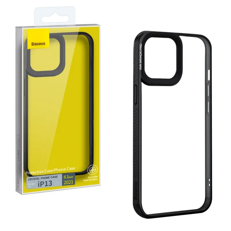 Чехол IPH 13 (6.1) Crystal Phone case Baseus черный