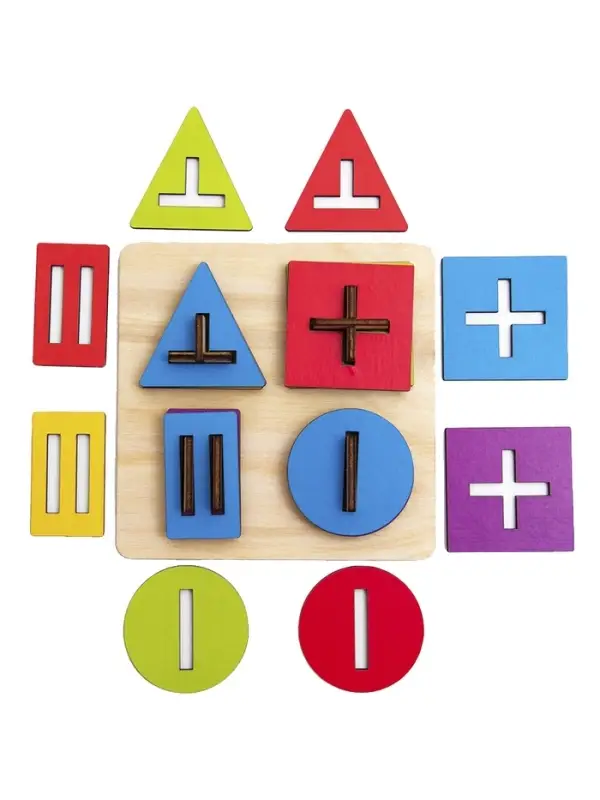 Сортер-вкладыш деревянный, &laquo;Геометрия. Квадратная форма&raquo;