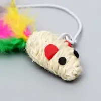 Дразнилка-удочка &laquo;Мышь из сизаля&raquo;, цвет МИКС