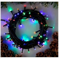 Гирлянда светодиодная 100LED ламп, 10м,  220B, мультицвет,8реж,IP 20,92817