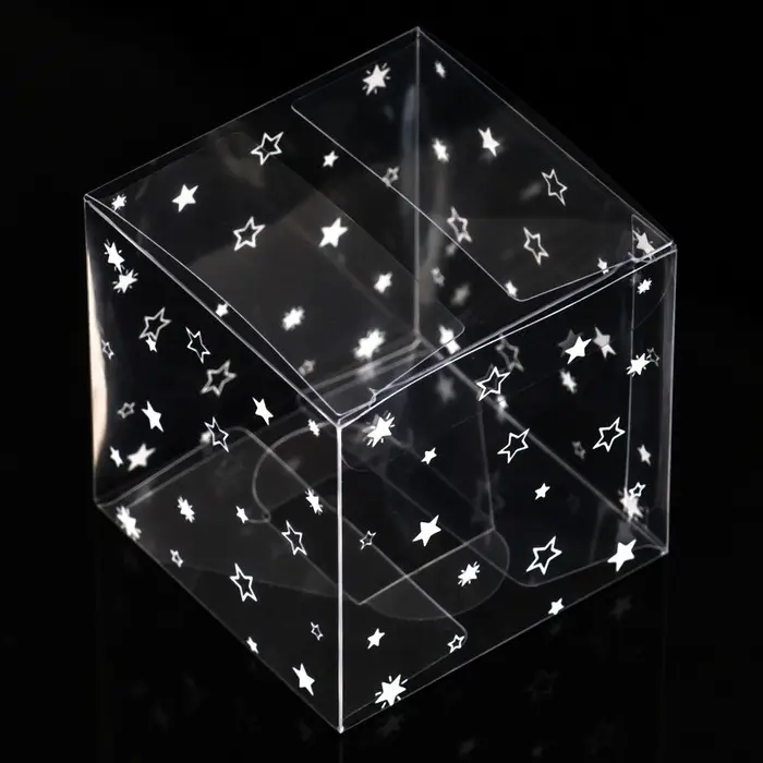 Складная прозрачная коробка из PVC, для упаковки подарков, «Звездопад», 7×7×7 см Складная прозрачная коробка из PVC, для упаковки подарков, «Звездопад», 7×7×7 см