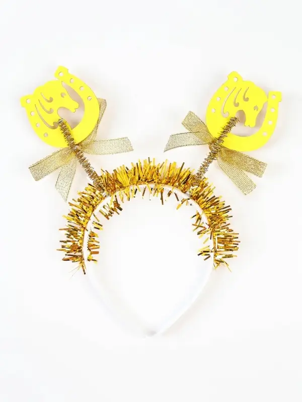 Карнавальный ободок "Лошадка", цвет золотой