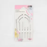 Иглы швейные, для кожи, 3.7-7.3 см, d=0.5-2 мм, набор 8 шт.