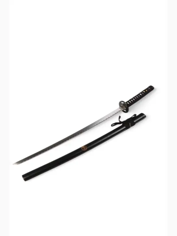 Макет оружия &laquo;Сувенирная катана на подставке&raquo;, чёрные ножны с иероглифами, 104 см