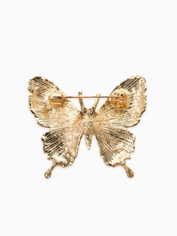 Брошь "Бабочка яркая", цвет зелёный в золоте